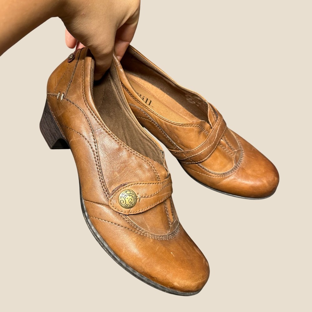 Cobb Hill brown leather Mary Jane Heel whimsygoth twee retro goth witchy cottage